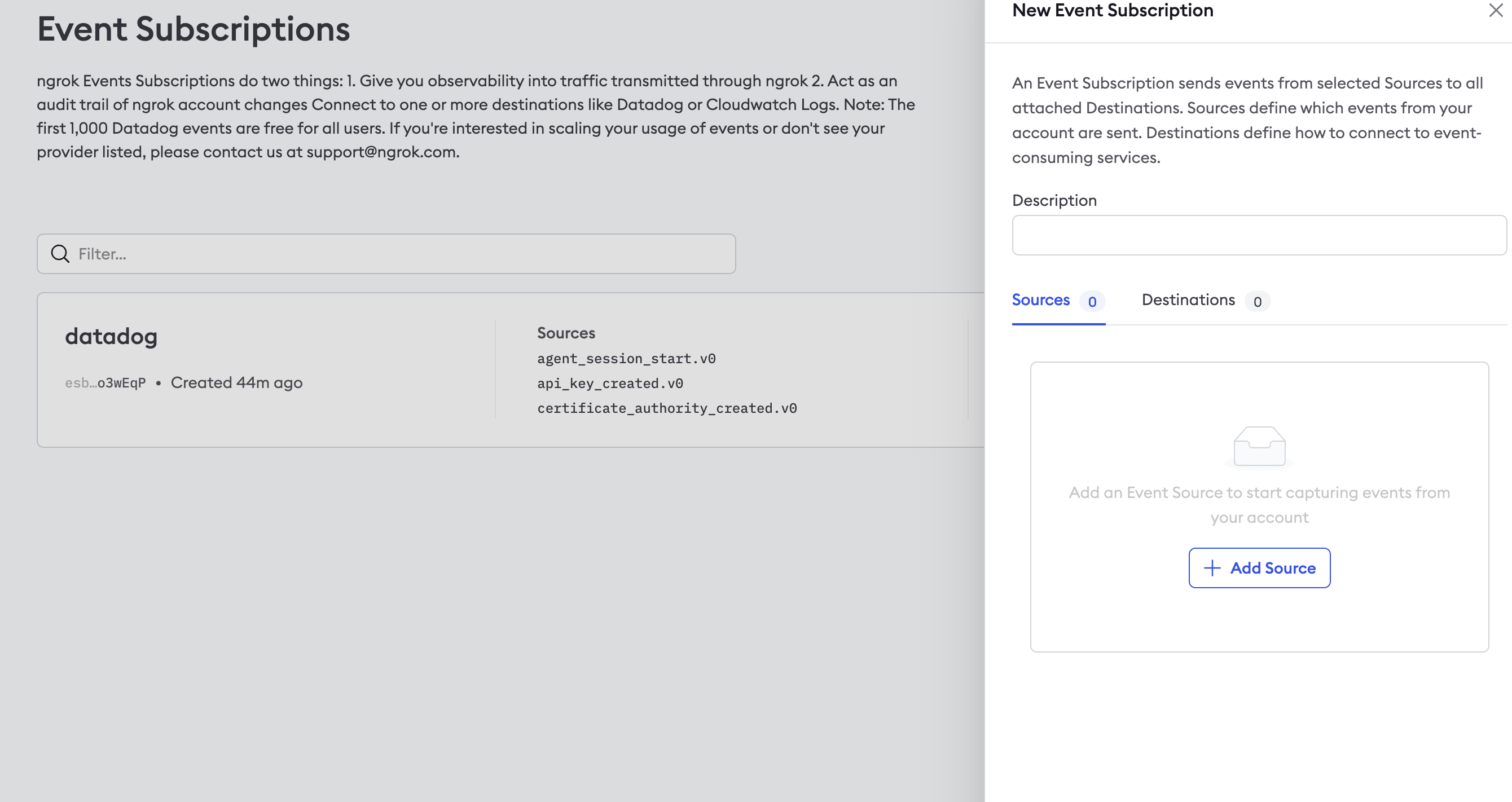 ngrok log export